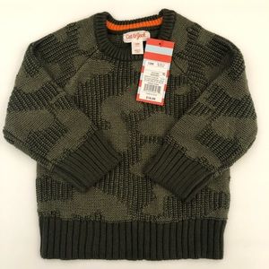 NWT Cat & Jack Boy Camo Crew Neck Sweater 12M